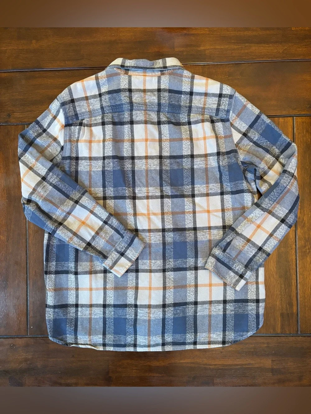 The North Face Men's Flannel Blue Plaid Button-Down Shirt 100% Cotton Warm XL